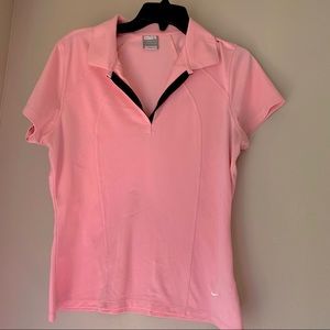 Women’s Large Pink Nike DriFit VNeck Golf Top